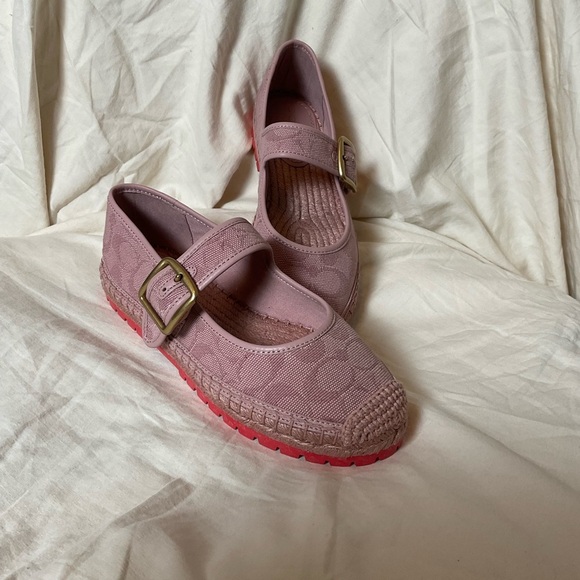 COACH Women's Courtney Mary Jane Signature "C" Espadrille Flats 5.5 - Picture 2 of 11